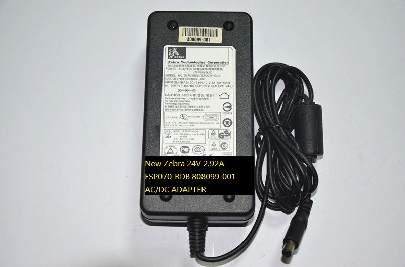 100% Brand New Zebra 24V 2.92A AC/DC ADAPTER FSP070-RDB 808099-001 POWER SUPPLY